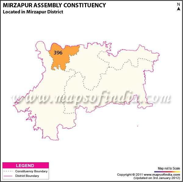 Assembly Constituency Map of  Mirzapur