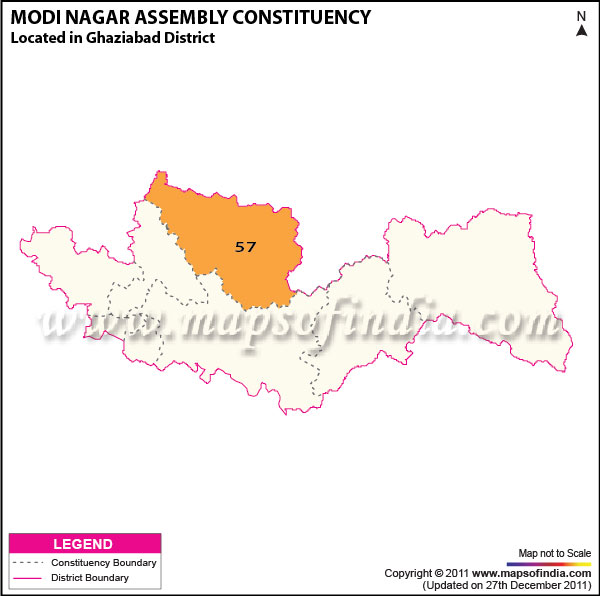 Assembly Constituency Map of  Modi Nagar