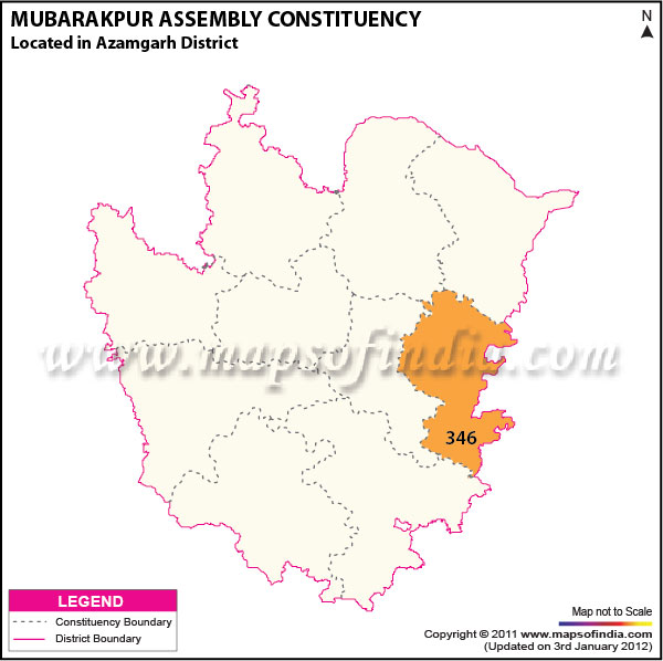 Assembly Constituency Map of  Mubarakpur