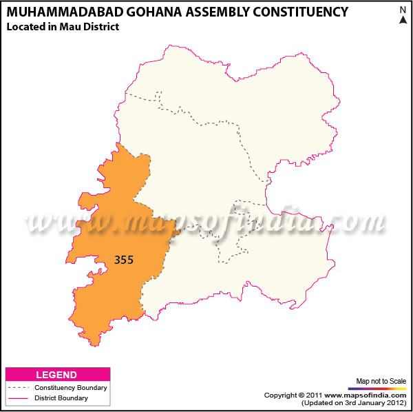 Assembly Constituency Map of  Muhammadabad- Gohna (SC)