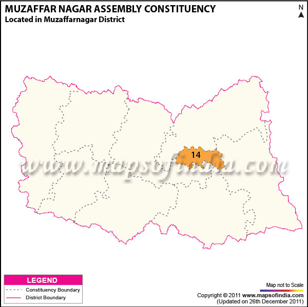 Assembly Constituency Map of  Muzaffar Nagar