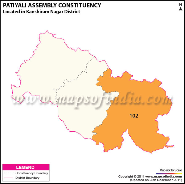 Assembly Constituency Map of  Patiyali
