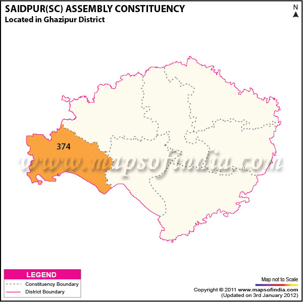 Assembly Constituency Map of  Saidpur (SC)