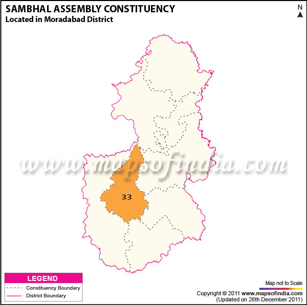 Assembly Constituency Map of  Sambhal