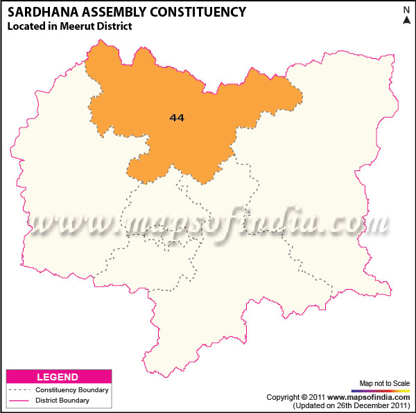 Assembly Constituency Map of  Sardhana