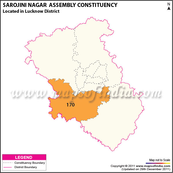 Assembly Constituency Map of  Sarojini Nagar