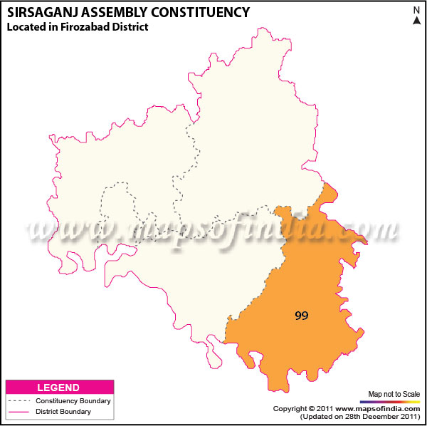 Assembly Constituency Map of  Sirsaganj