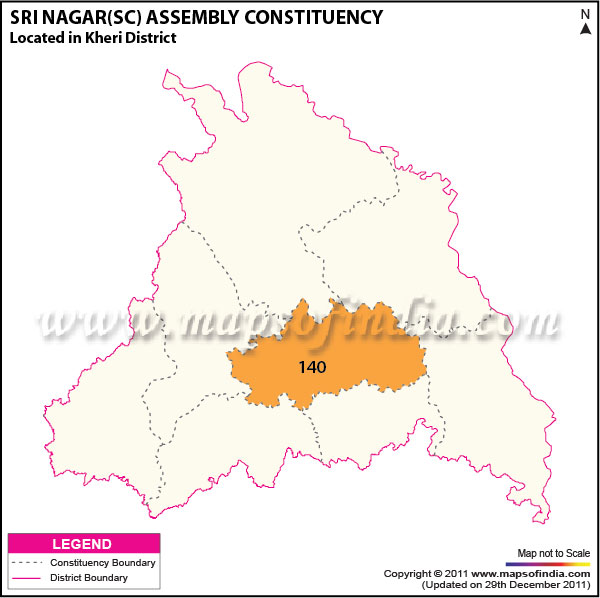 Assembly Constituency Map of  Sri Nagar (SC)