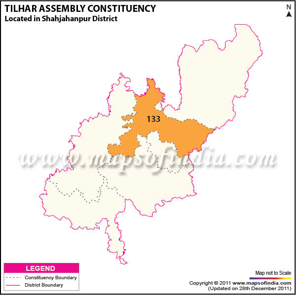 Assembly Constituency Map of  Tilhar