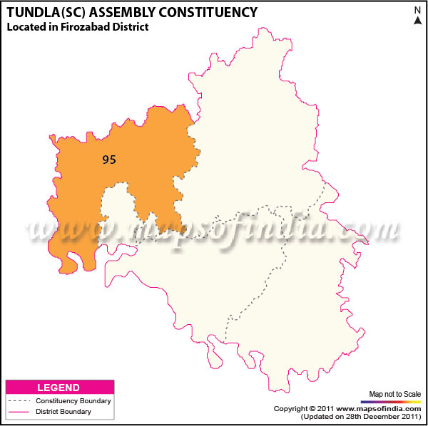 Assembly Constituency Map of  Tundla (SC)