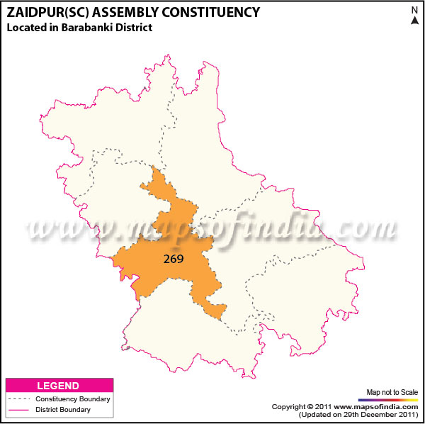 Assembly Constituency Map of  Zaidpur (SC)