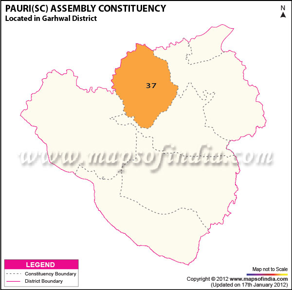 Assembly Constituency Map of Pauri (SC)