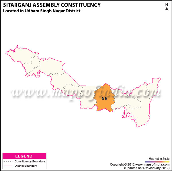 Assembly Constituency Map of Sitarganj