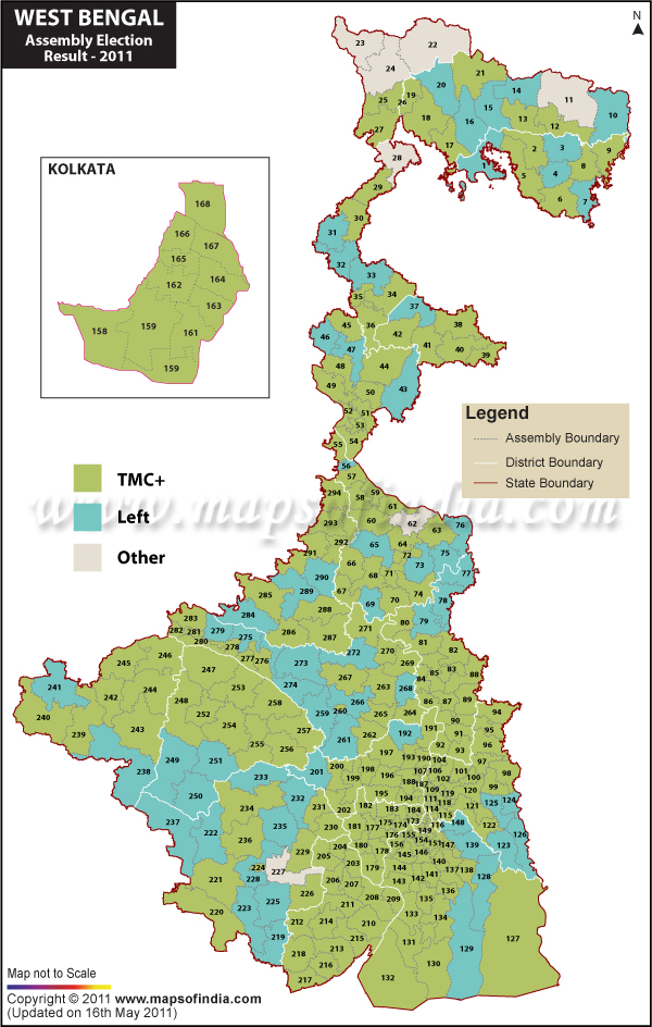 2011 West Bengal Assembly Election Result Map
