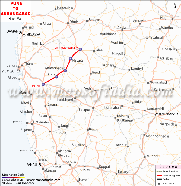 Pune Aurangabad Route Map