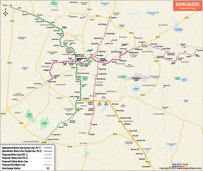 Map of Bangalore Metro Stations