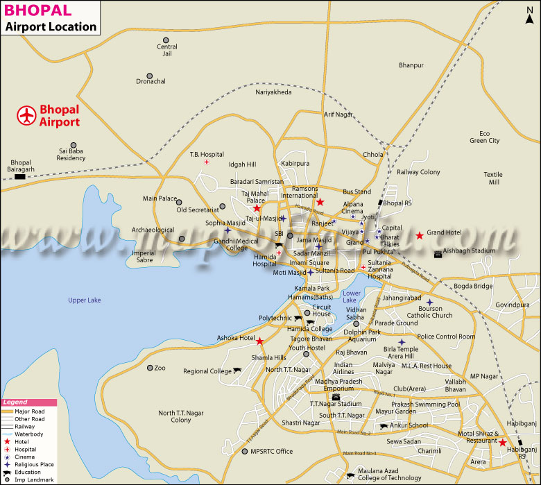 Bhopal Airport Location Map