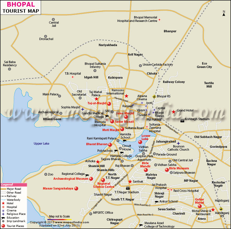 Bhopal Tourist Map