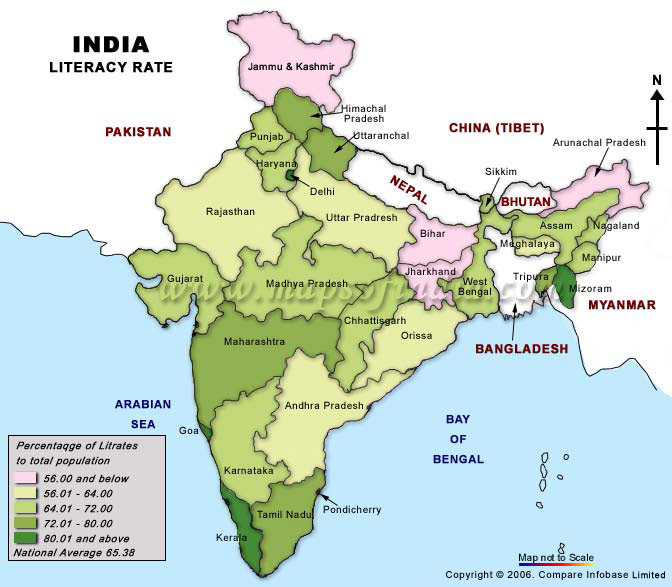India Literacy Rate Map
