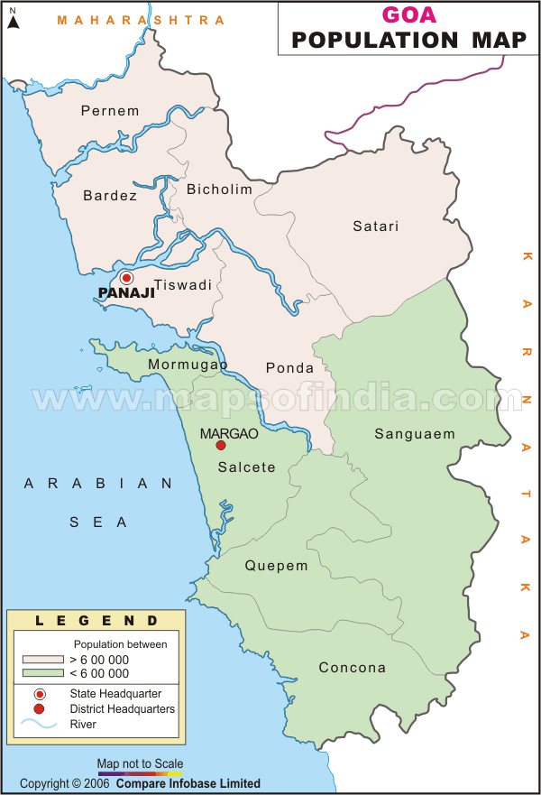 Goa Population Map 2001