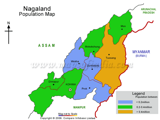 Nagaland Population Map 2001