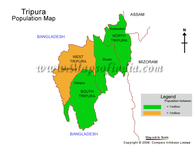 Tripura Population Map 2001