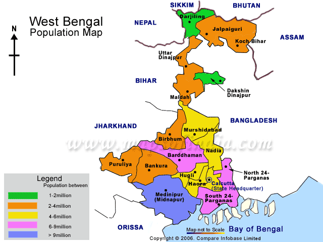 Population Map of West Bengal