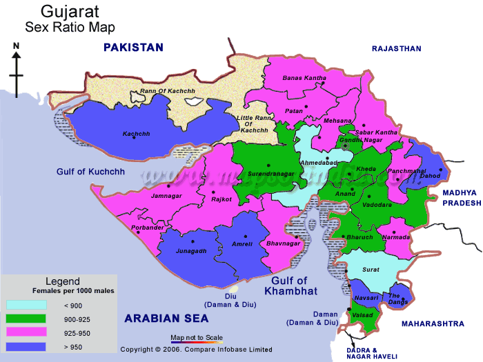 Sex Ratio Map of Gujarat