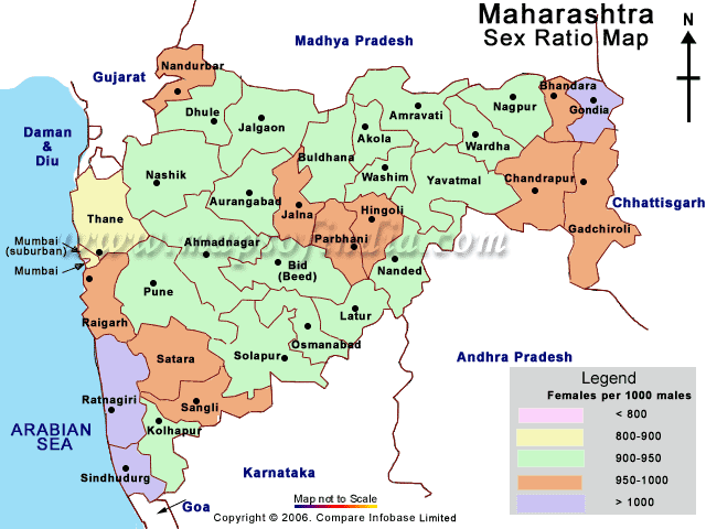 Sex Ratio Map of Maharashtra