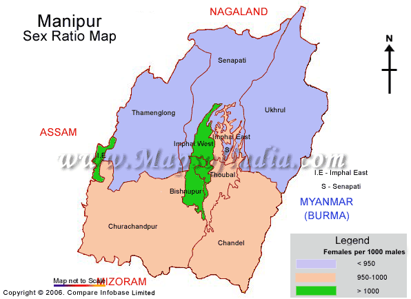 Sex Ratio Map of Manipur