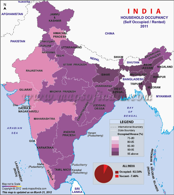 India Household Occupancy Map, Census 2011