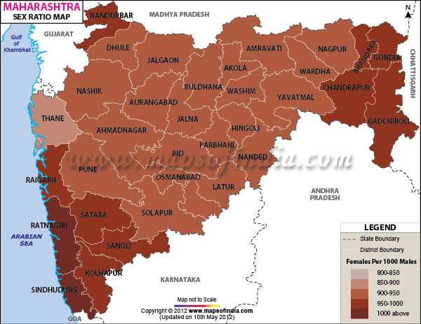 Map of Maharashtra Sex Ratio