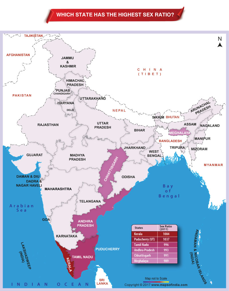 Which State has the highest Sex Ratio
