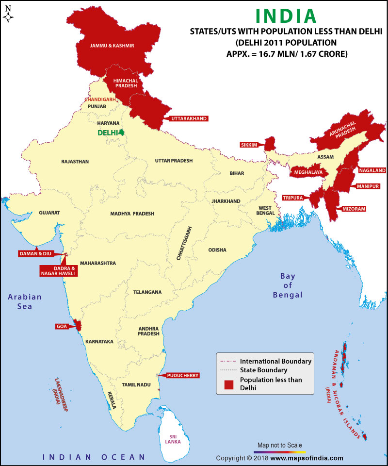 States has less population than Delhi