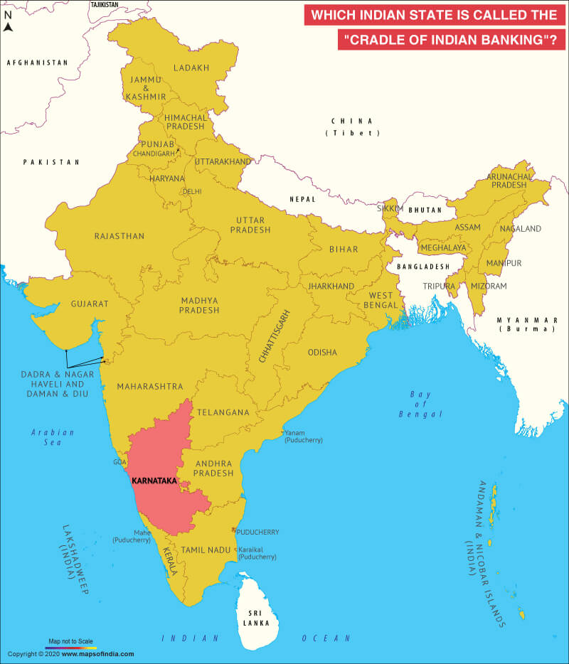 Map of India Highlighting State Called as the 