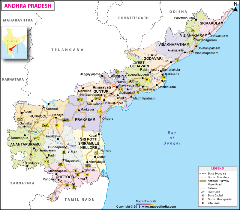 Map of Andhra Pradesh Map of Andhra Pradesh
