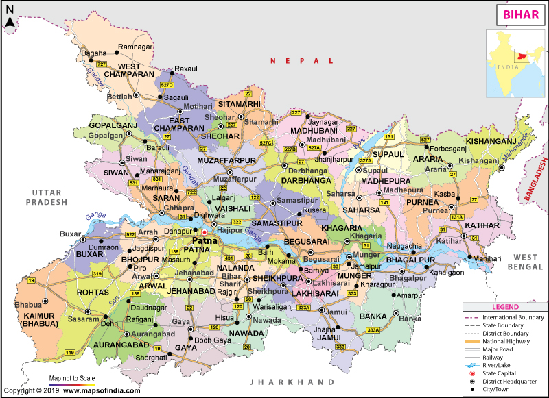 Map of Bihar