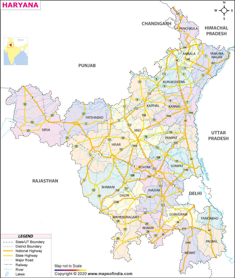 Map of Haryana