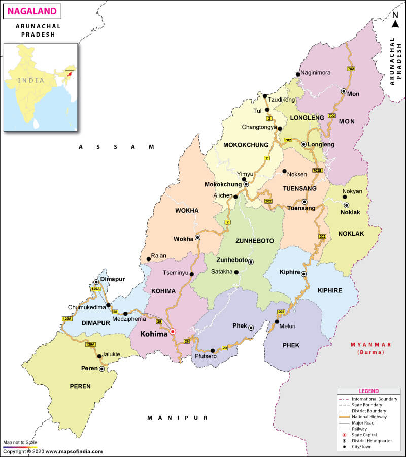 Map of Nagaland