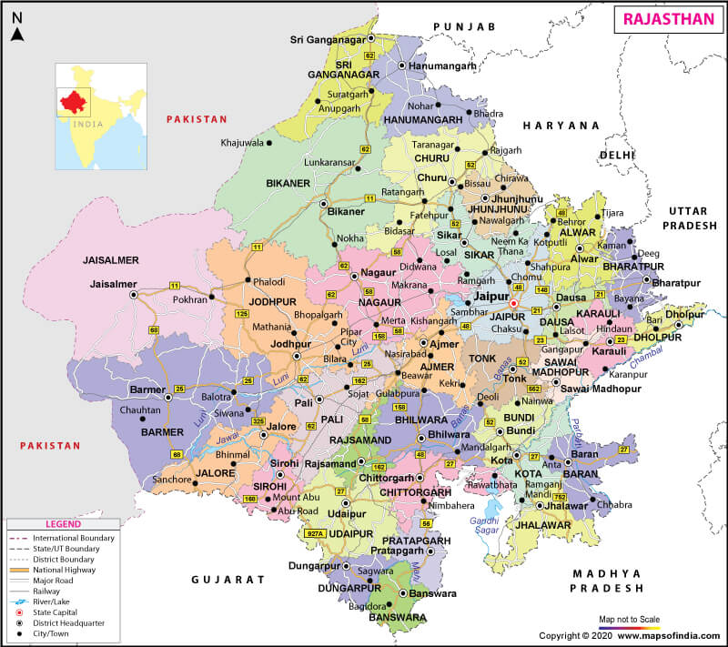 Map of Rajasthan