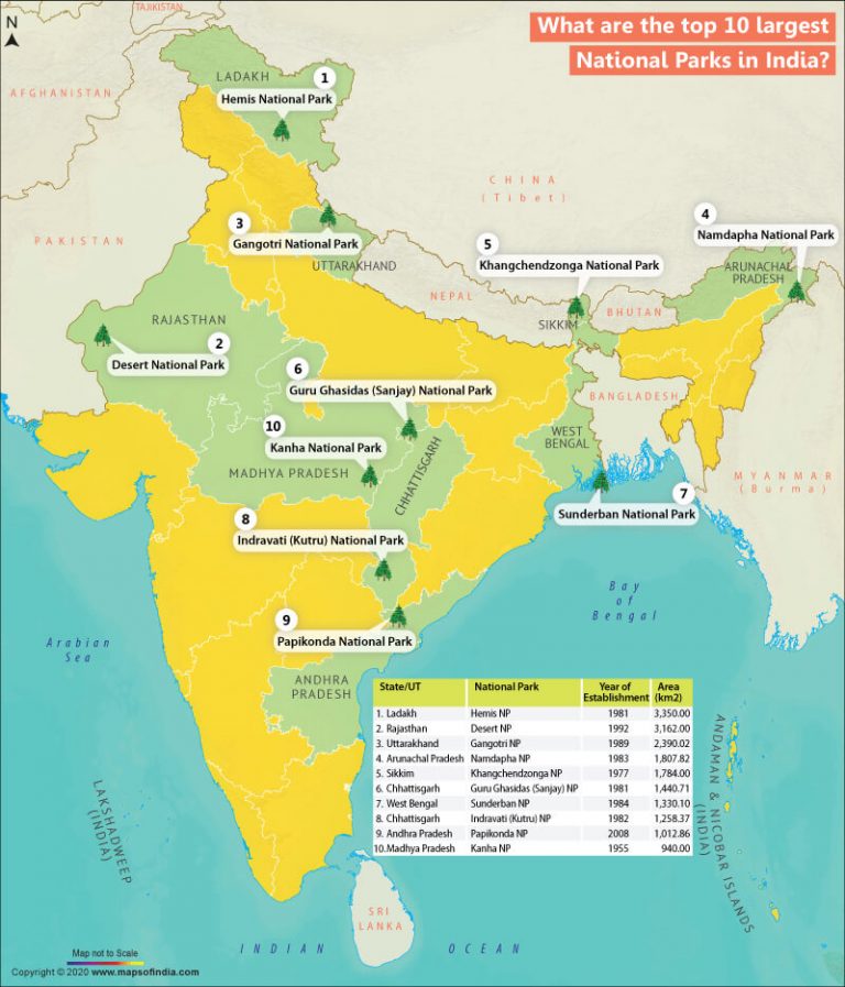 What Are The Top 10 Largest National Parks In India Answers