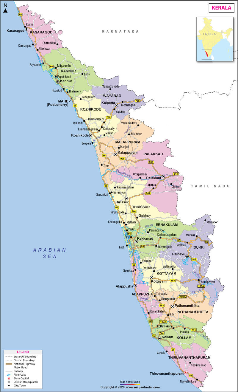 Map of Kerala