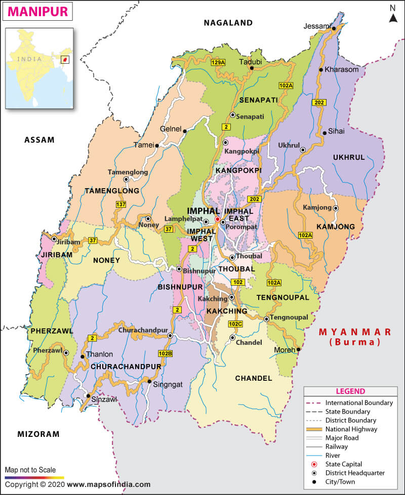 Map of Manipur Map of Manipur