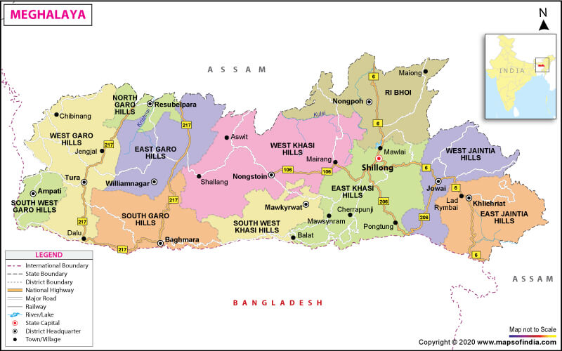 Map of Meghalaya