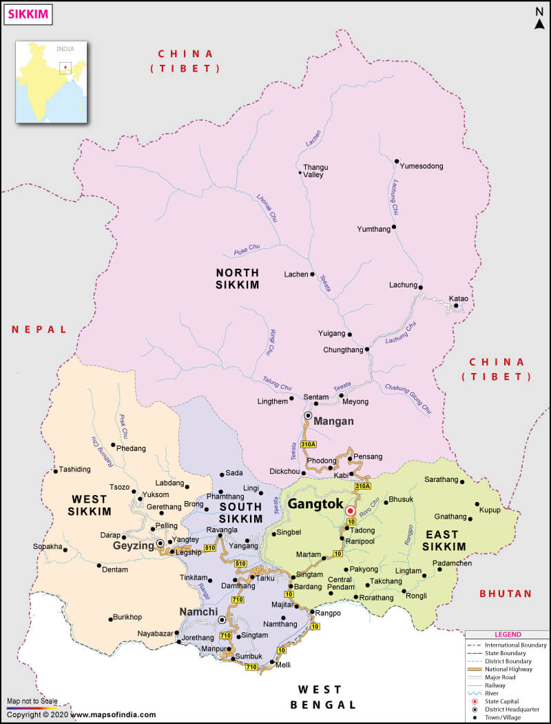 Map of Sikkim