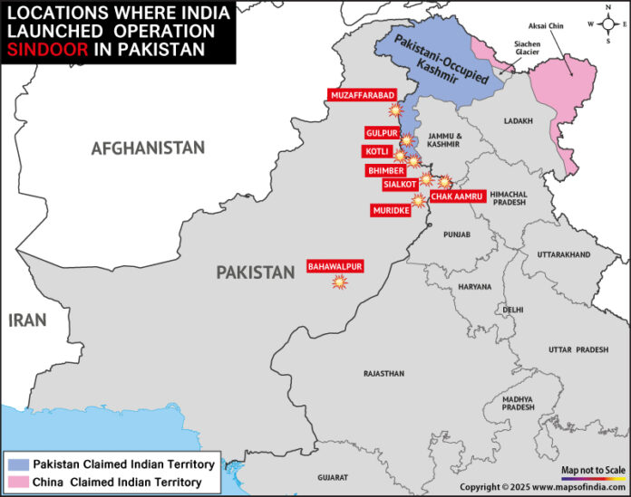 Location of India air striked Pakistan