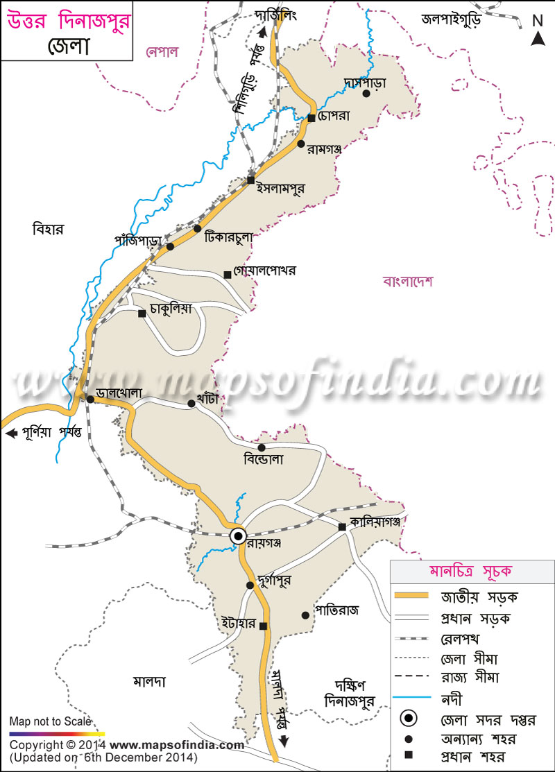 উত্তর দিনাজপুর জেলা মানচিত্র