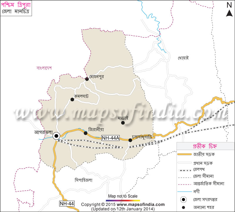 পশ্চিম ত্রিপুরা জেলা মানচিত্র