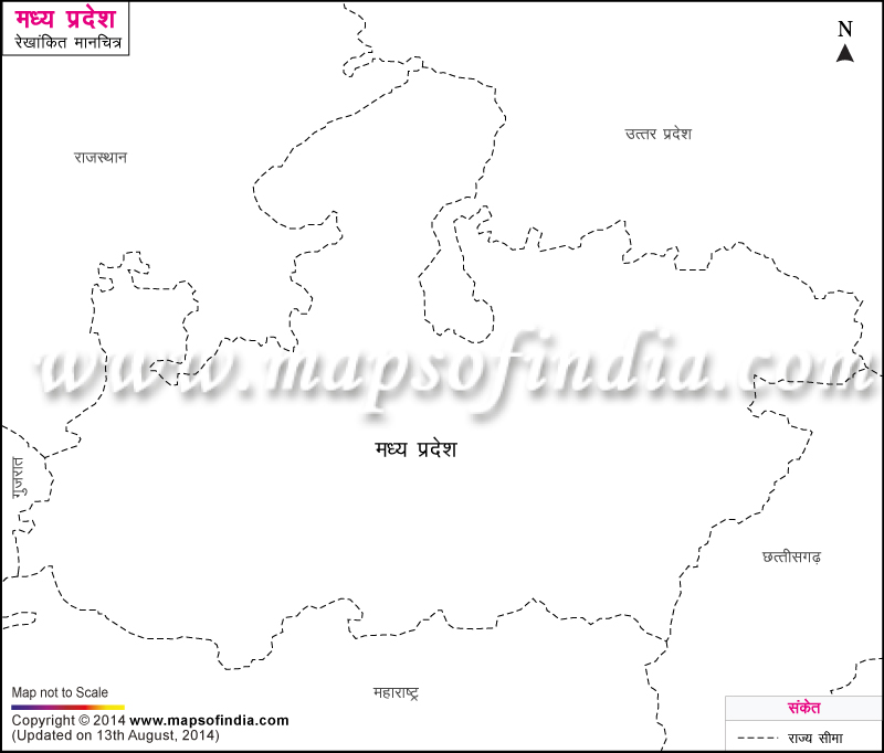 मध्य प्रदेश का रेखांकित मानचित्र