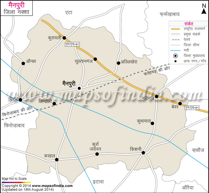 मैनपुरी जिला नक्शा